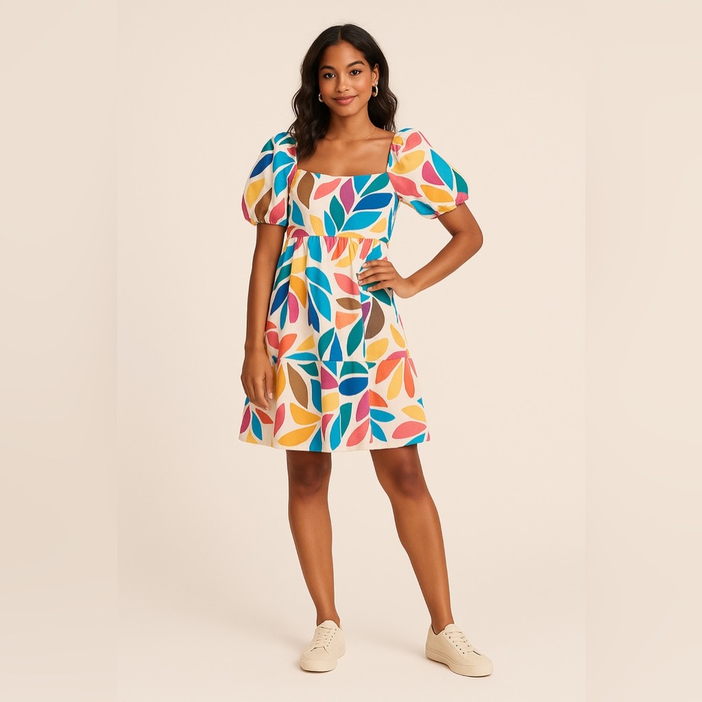 🏷️ 5 for $25 - TABITHA Brown x Target Botanical Puff Sleeve Mini Dress